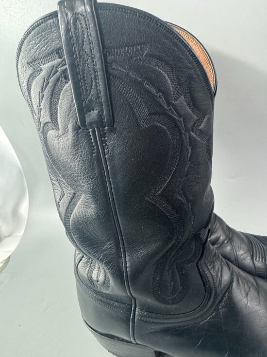 Lucchese 2000 Black Calf Skin Leather Western Boots Men Size 8 1/2 EE main image 12